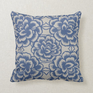 Blue China Throw Pillow