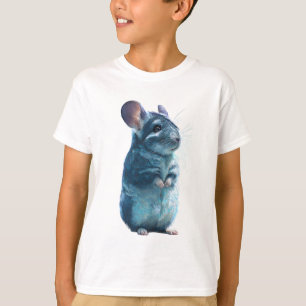 Blue Chinchilla Fluffy Wildlife Portrait Kids T-Shirt