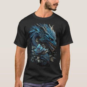 Blue Chinese Dragon E Girl Aesthetic E Boy retro 9 T-Shirt