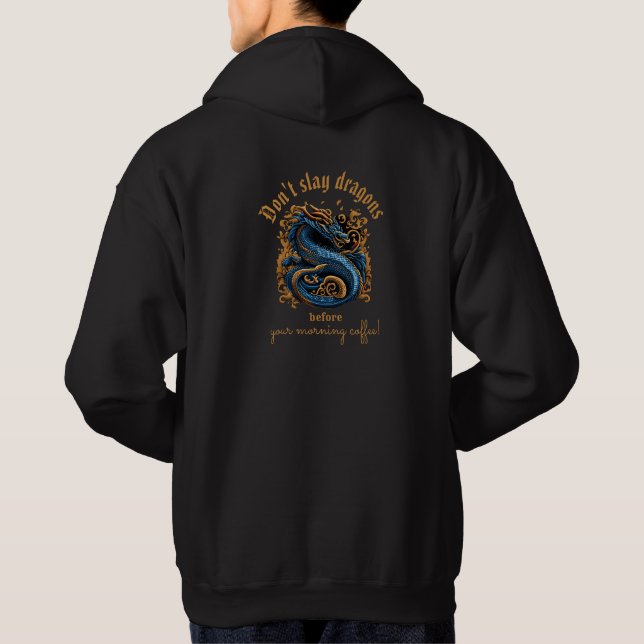 Blue Chinese Dragon Hoodie (Back)