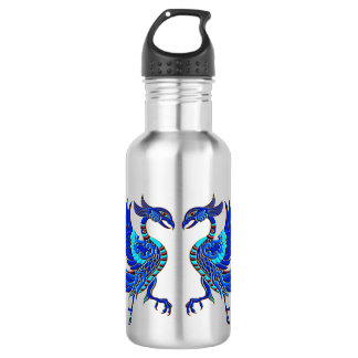 Blue chinese phoenix 532 ml water bottle