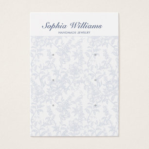 Blue Chinoiserie 3 Pair Studs Earring Display Card