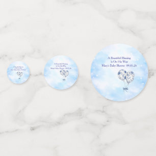 Blue Chinoiserie Baby Shower Table Confetti