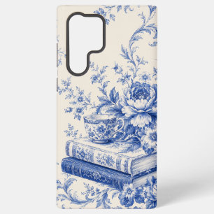 Blue Chinoiserie Books and Tea Phone Case