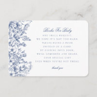 Blue Chinoiserie Books for Baby Invitation Insert