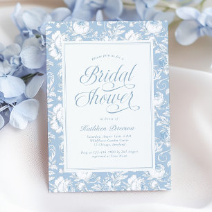Blue Chinoiserie Bridal Shower Invitation