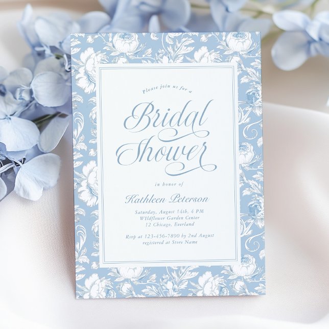 Blue Chinoiserie Bridal Shower Invitation (Creator Uploaded)