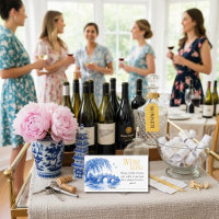 Blue Chinoiserie Bridge Wine Raffle Bridal Shower