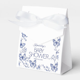 Blue Chinoiserie Butterfly Baby Shower  Favour Box