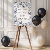 Blue Chinoiserie Butterfly Baby Shower