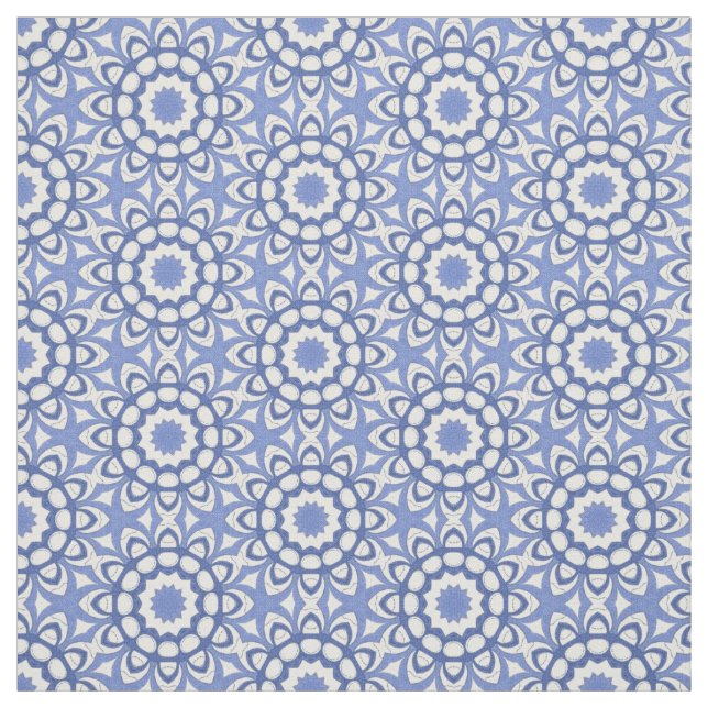 Blue chinoiserie circle repeat decorator fabric (Swatch)