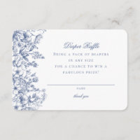 Blue Chinoiserie Diaper Raffle Invitation Insert