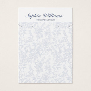 Blue Chinoiserie Earring and Necklace Display Card