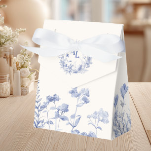 Blue Chinoiserie Floral Botanical Wedding Favour Box