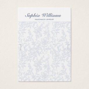 Blue Chinoiserie Floral Bracelet Display Card