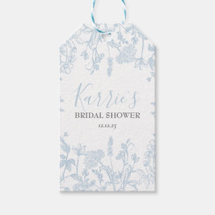 Blue Chinoiserie Floral Bridal Shower favour tags, Gift Tags