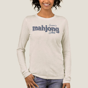 Blue Chinoiserie Floral Custom Mahjong Tri-Blend Shirt