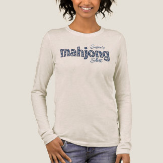Blue Chinoiserie Floral Custom Mahjong Tri-Blend Shirt
