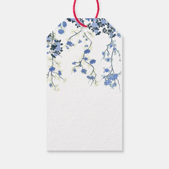 Blue Chinoiserie Floral Gift Tag (Back)