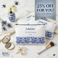 Blue Chinoiserie Floral Personalised Bridal Squad