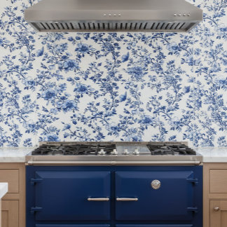Blue Chinoiserie Floral Tile