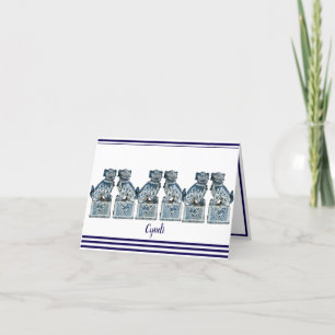 Blue Chinoiserie Foo Dogs Thank You Card