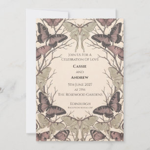 Blue Chinoiserie Garden Wedding Invitation