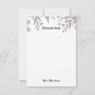 Blue Chinoiserie Garden Wedding Thank You Card