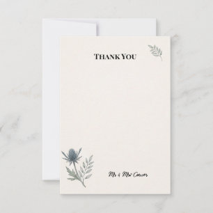 Blue Chinoiserie Garden Wedding Thank You Card