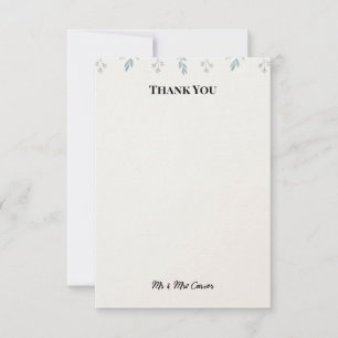 Blue Chinoiserie Garden Wedding Thank You Card