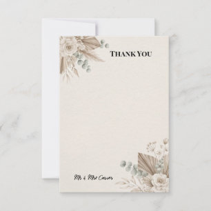 Blue Chinoiserie Garden Wedding Thank You Card