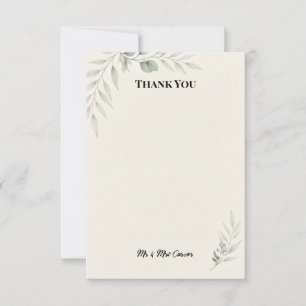 Blue Chinoiserie Garden Wedding Thank You Card