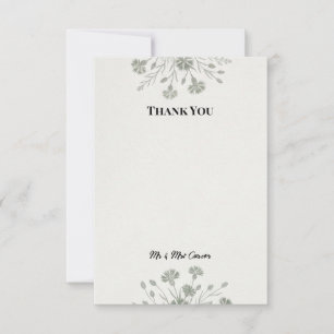 Blue Chinoiserie Garden Wedding Thank You Card