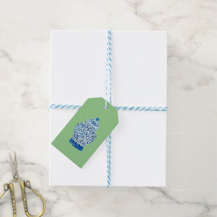 Blue Chinoiserie Ginger Jar Jars  Gift Tags