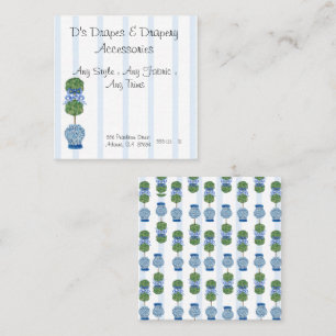 Blue Chinoiserie Ginger Jar Jars Topiary Square Business Card