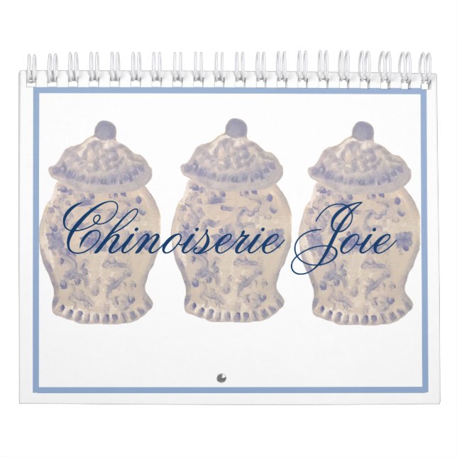 Blue Chinoiserie Hand Painted Ginger Jar Jars Calendar (Cover)