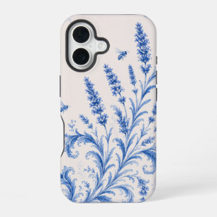 Blue Chinoiserie Lavender Bee Phone Case