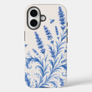 Blue Chinoiserie Lavender Bee Phone Case