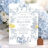 Blue Chinoiserie Lemon Baby Shower Tea Party