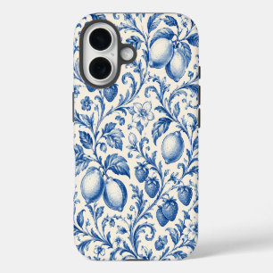 Blue Chinoiserie Lemon Strawberry Phone Case