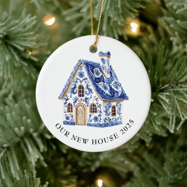 Blue Chinoiserie New House Christmas Ceramic Tree Decoration (Tree)