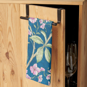 Blue Chinoiserie peacock floral Tea Towel