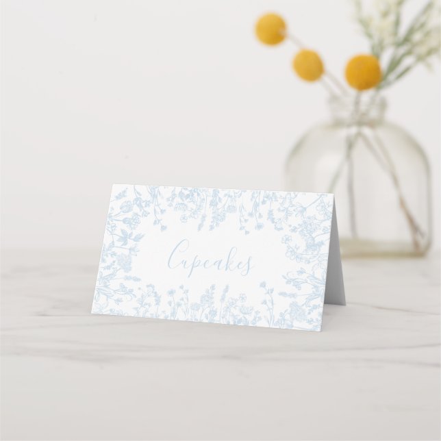 Blue Chinoiserie Place setting cards (Front)
