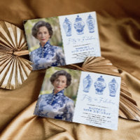 Blue Chinoiserie Porcelain 50th Birthday Photo