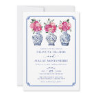 Blue Chinoiserie Porcelain Pink Peonies Wedding