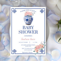Blue Chinoiserie Preppy Ginger Jar Baby Shower