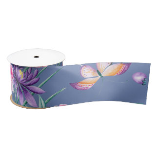 Blue Chinoiserie Satin Ribbon