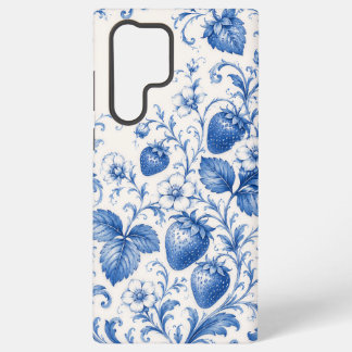 Blue Chinoiserie Strawberry Floral Phone Case