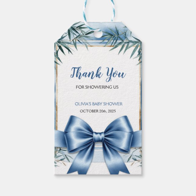 Blue Chinoiserie Thank You Favour Tag  (Front)