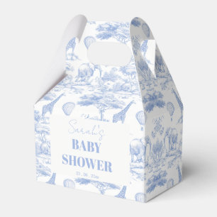 Blue Chinoiserie Toile de Jouy Baby Shower Favour  Box